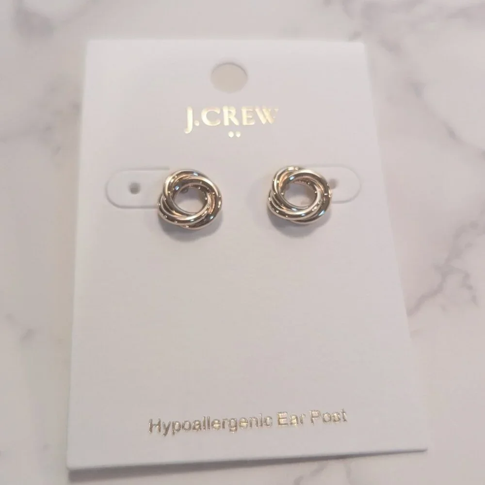 J.Crew Factory Gold Basket Circle Studs